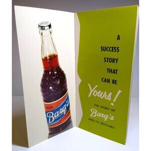 Barq Soda Root Beer Bottle Vintage Flyer Brochure Foldout 1956 Pirate Ship Boat